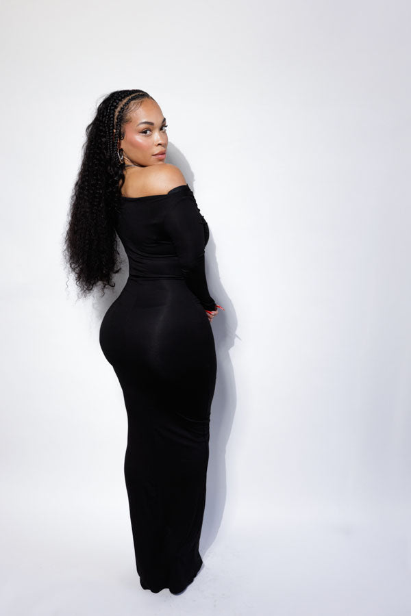 Off Shoulder Maxi Dress Black Off Shoulder Maxi Dress Black