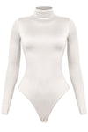 Long Sleeve Turtleneck Bodysuit Off White