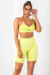 Lime Basic Ribbed Biker Shorts