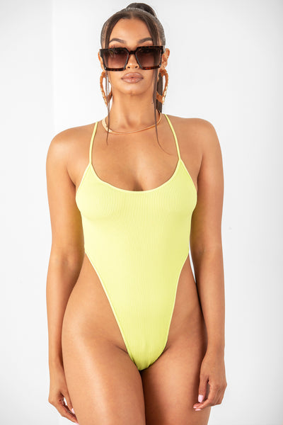 Lime Deep Cut Bodysuit