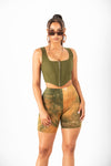 Olive Cropped Corset Tank