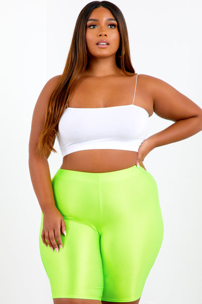 Neon Lime Shape Athletic Biker Shorts