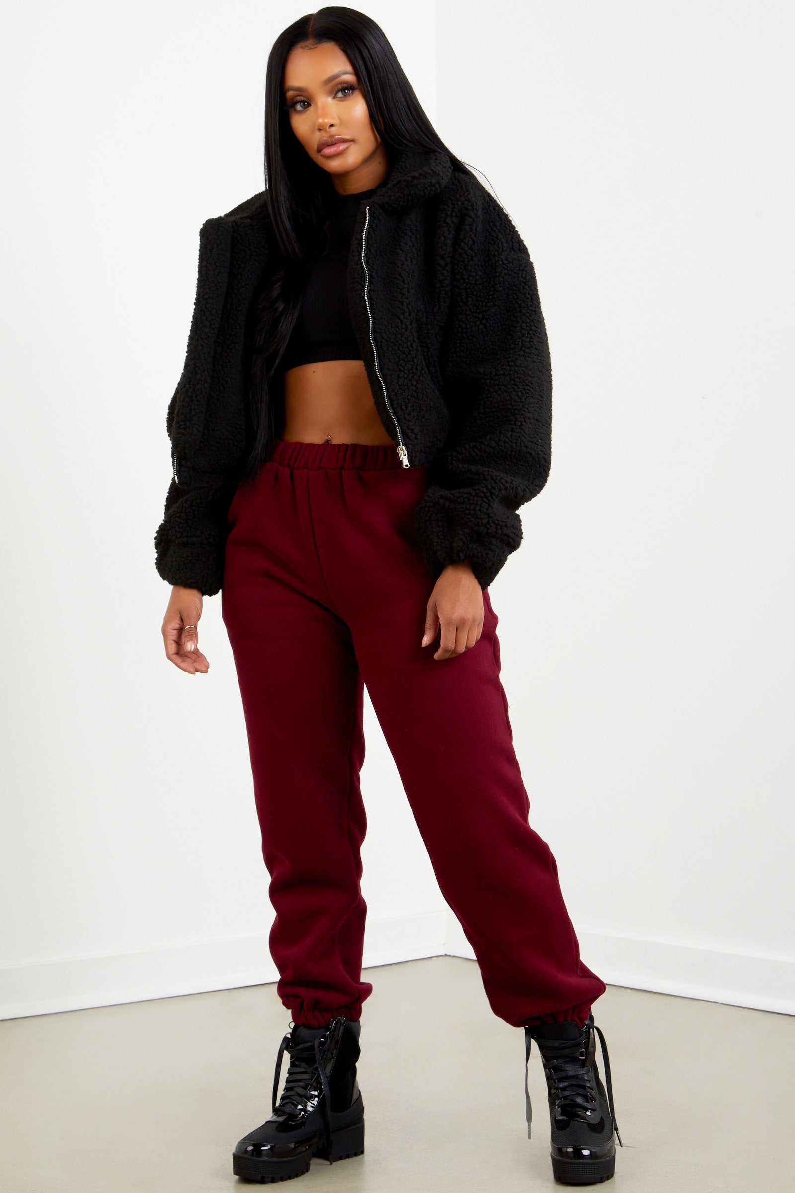 Essential Sweatpant - Burgundy - sosorella