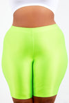 Neon Lime Shape Athletic Biker Shorts