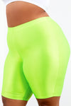 Neon Lime Shape Athletic Biker Shorts