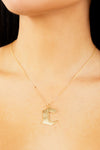 Letter C Thick Initial Necklace - Gold