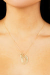 Letter H Thick Initial Necklace - Gold