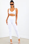 White Seamless Deep Neck Bralette