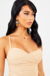 Nude Ruched Bodysuit