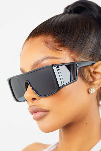 Black Wide Lens Sunglasses