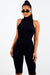 Black Basic Mock Neck Top
