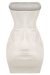 Ivory Faux Leather Tube Top Mini Dress
