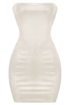 Ivory Faux Leather Tube Top Mini Dress