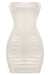 Ivory Faux Leather Tube Top Mini Dress