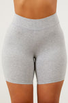 Grey Cotton Biker Shorts.