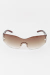 Brown Sports Star Shield Sunglasses