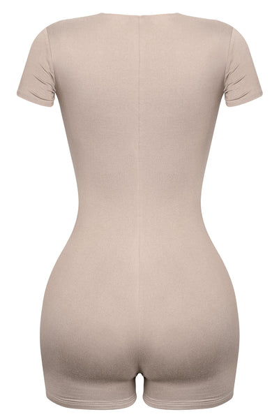 Short Sleeve Scoop Solid Romper