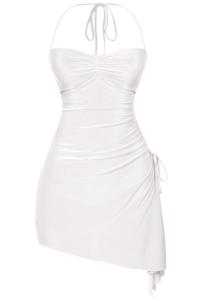 Halter A-Line Mini Dress White