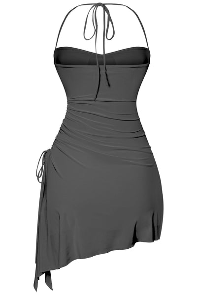 Halter A-Line Mini Dress Black