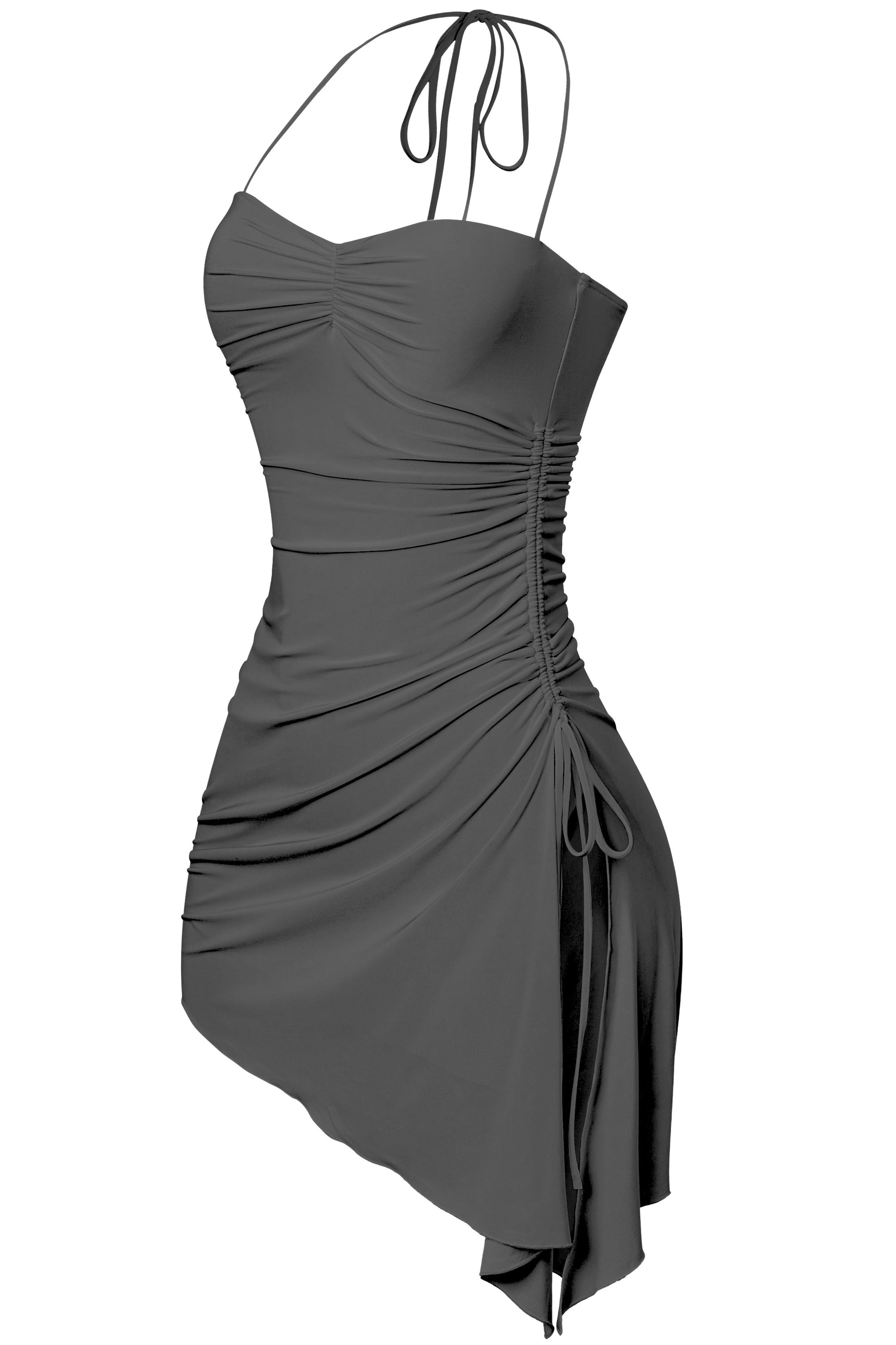 Halter A-Line Mini Dress Black