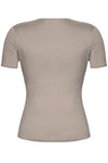 Stone Short Sleeve V-Neck Solid Top