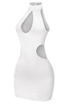 Sleeveless Cutout Mini Dress White