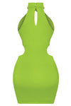 Sleeveless Cutout Mini Dress Green
