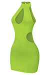 Sleeveless Cutout Mini Dress Green