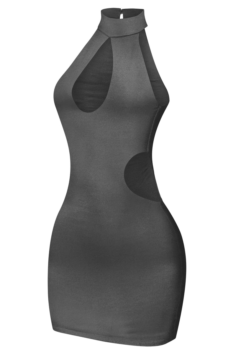 Sleeveless Cutout Mini Dress Black