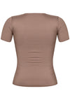 Mocha Short Sleeve Solid Top