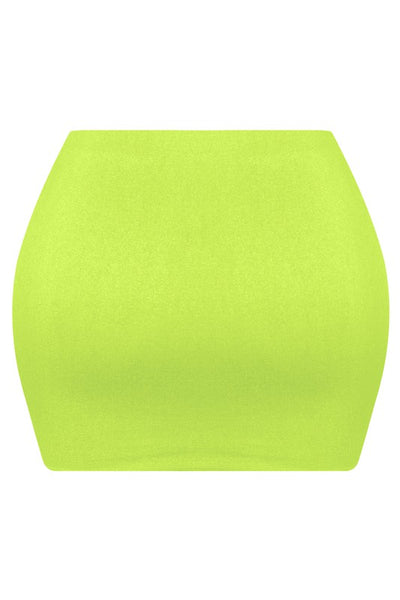 Solid Micro Mini Skirt Lime Green