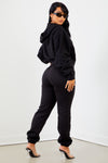 Black Solid Zip Up Jacket
