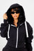 Black Solid Zip Up Jacket