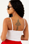 Basic Square Neck Bodysuit - White.