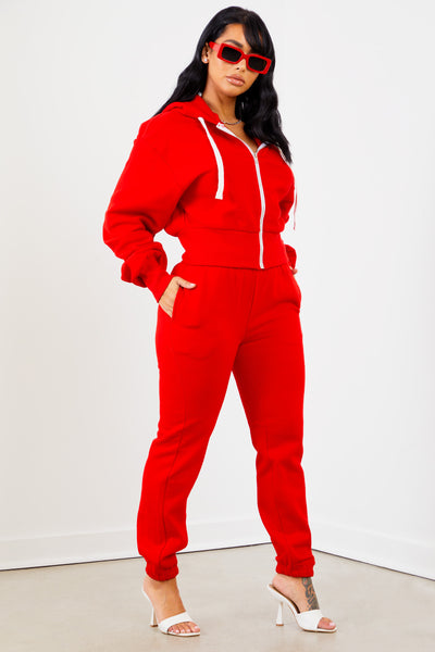Red Solid Sweatpants