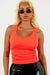 Neon Orange Ribbed Tank.