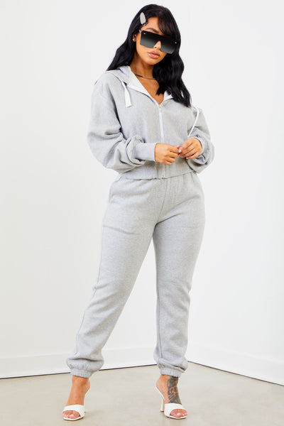 Heather Grey Solid Sweatpants