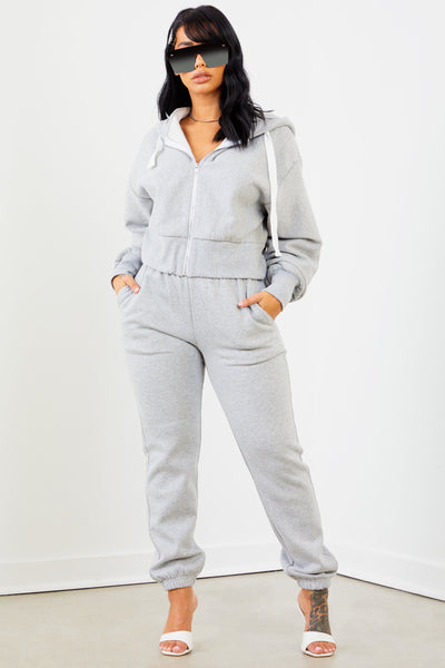 Heather Grey Solid Sweatpants