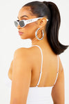 White Deep V Cropped Cami