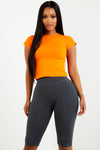 Charcoal Cotton Capri Biker Shorts.