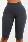 Charcoal Cotton Capri Biker Shorts.