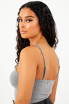 Basic Square Neck Bodysuit - Grey.