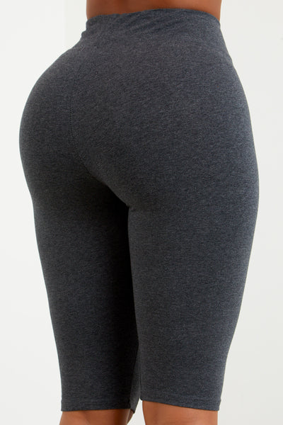 Charcoal Cotton Capri Biker Shorts.