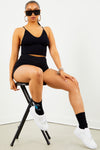 Girls Tour Black Designer Logo Socks