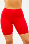 Red Cotton Cycle Shorts