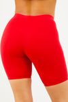 Red Cotton Cycle Shorts