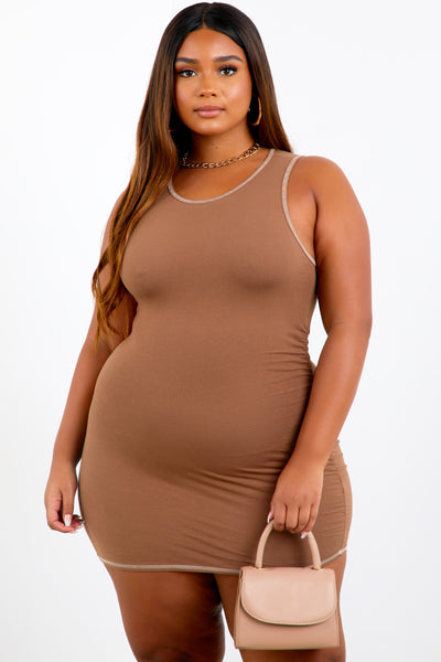 Sorella Mocha Contrast Stitch Dress