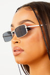 Black/Silver Square Frame Sunglasses