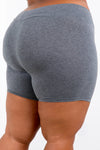 Charcoal Shape Cotton Biker Shorts