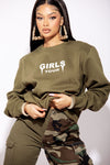 Girls Tour Crewneck - Olive